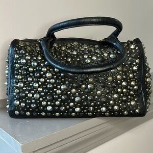 Joes Charcoal leather Studded Handbag